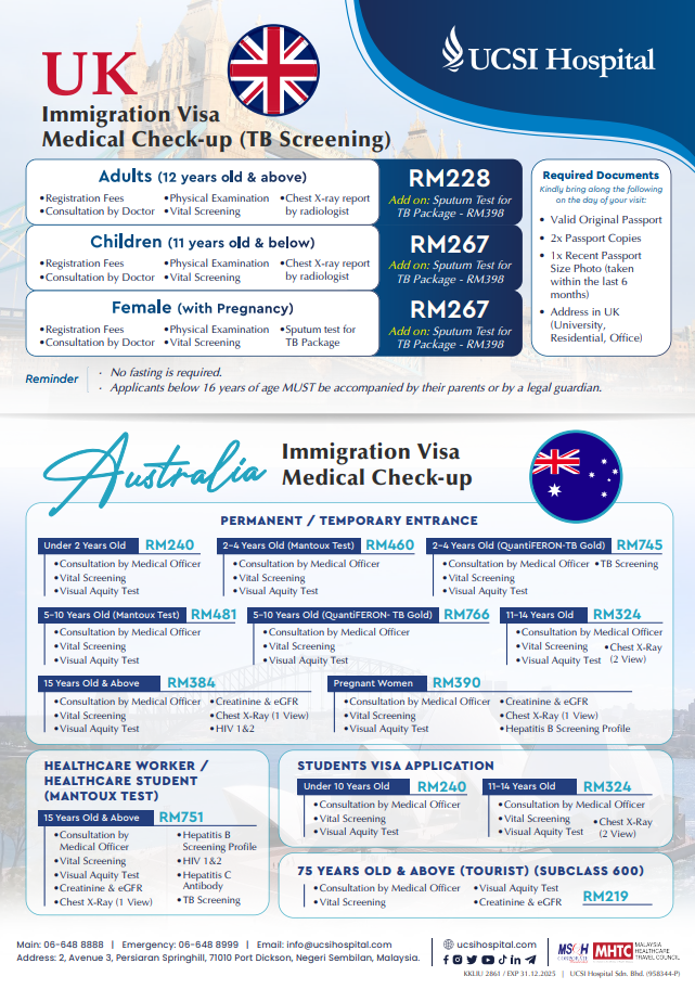 Australia & UK Visa Medical Check-Up Package